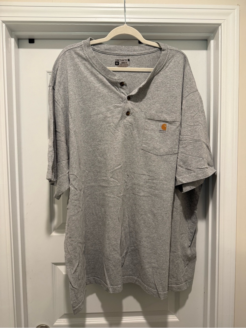 Carhartt Gray Short-Sleeve Henley Pocket Tee